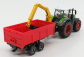 Bburago Fendt Vario 1000 Tractor With Crane And Trailer 2016 1:50 zeleno-sivo-červená