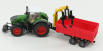 Bburago Fendt Vario 1000 Tractor With Crane And Trailer 2016 1:50 zeleno-sivo-červená