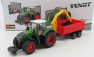 Bburago Fendt Vario 1000 Tractor With Crane And Trailer 2016 1:50 zeleno-sivo-červená