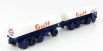 Brekina plast Fiat 690 Millepiedi Tanker Truck Gulf 1960 1:87 Modrá biela