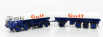 Brekina plast Fiat 690 Millepiedi Tanker Truck Gulf 1960 1:87 Modrá biela