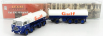 Brekina plast Fiat 690 Millepiedi Tanker Truck Gulf 1960 1:87 Modrá biela