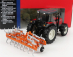 Britský traktor Massey ferguson 6290 s prívesom 2012 1:32 červený oranžový