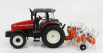 Britský traktor Massey ferguson 6290 s prívesom 2012 1:32 červený oranžový