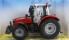 Britský traktor Massey ferguson 6718 2016 1:32 červený strieborný