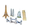 Cubicfun Puzzle 3d v penovej sade 5x Torre Di Pisa - Torre Eiffel - Tower Bridge - Burjal Arab - Petronas Towers - 99 Pezzi - 99 dielikov /