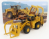 Dm-models Caterpillar Cat994k Ruspa Gommata - škrabací traktor kolesový nakladač s drapákom na kmene 1:50 žltá čierna