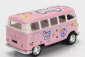 Kinsmart Volkswagen T1 Samba Minibus Flower 1962 - bez krabice 1:64 Ružová