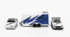 Maisto Chevrolet 1500 Pick-up With Trailer Car Transporter + Subaru Brx 2019 1:64 modro-biela