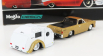 Maisto Chevrolet El Camino Pick-up With Trailer Roulotte 1967 1:64 zlato-biela