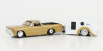 Maisto Chevrolet El Camino Pick-up With Trailer Roulotte 1967 1:64 zlato-biela