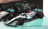 Minichamps Mercedes gp F1 Set 2x W13e Team Mercedes-amg Petronas F1 N 44 3. GP Bahrajnu 2022 Lewis Hamilton + N 63 4. GP Bahrajnu 2022 George Russel 1:43 Silver Green