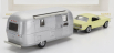 Norev Ford usa Mustang Coupe 1968 s Airstream Caravan Roulotte 1:43 Svetlo žltá