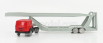 Officina-942 Fiat 682 T2 Truck Bisarca Car Transporter 1955 1:76 Červená strieborná