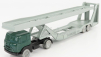 Officina-942 Fiat 682 T2 Truck Bisarca Car Transporter 1955 1:76 zelená strieborná