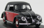 Rio-models Volkswagen Beetle Cabriolet Uzavretý Karmann 1949 1:43 Červená čierna