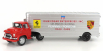 Schuco GMC Truck Car Transporter Team John Edgard Enterprises Inc. Los Angeles California Ferrari - Porsche Race Cars 1950 1:43 Red Silver