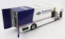 Schuco Mercedes benz O317 Truck Car Transporter Porsche Rothmans 1984 1:18 Biela modrá