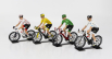 Solido Figúrky Set 4x Ciclista - Cyclista - Maglia Gialla - Yellow Jersey - Maglia A Pois - Pois Jersey - Maglia Verde - Green Jersey - Maglia Bianca - White Jersey - Tour De France 2022 1:18 Various