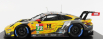 Spark-model Porsche 911 991-2 4.2l Rsr-19 Team Hubauto Racing N 72 24h Hyperpole Gtpro Class Le Mans 2021 M.martin - A.parente - D.vanthoor 1:18 Yellow Grey