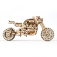 Ugears 3D drevené mechanické puzzle UGR-10 Motorka (scrambler) s vozíkom