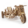 Ugears 3D drevené mechanické puzzle UGR-10 Motorka (scrambler) s vozíkom