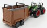 Bburago Fendt Vario 1000 Tractor With Livestock Trailer 2016 1:50 zeleno-sivá