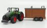 Bburago Fendt Vario 1000 Tractor With Livestock Trailer 2016 1:50 zeleno-sivá