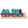 Bigjigs Rail Blue motor s tendrom + 2 koľaje