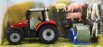 Britský traktor Massey ferguson 5612 so zvieratami 2016 1:32 červený strieborný