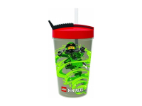 Obrázok Zelený téglik s červeným vekom a slamkou LEGO® Ninjago, 500 ml