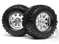 Obrázok HPI Nalepené Super Mudders gumy 155x85mm na chrómových diskoch, 2ks. pre Savage HPI4726