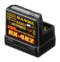 Obrázok SANWA RX-482 prijímač 2.4GHz FH3, FH4, 4-kanál, SSR (telemetrický) S107A41257A