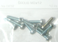 0232 Skrutka M3x12, 10ks