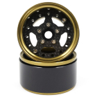 1.9 Beadlock hliník CNC 5 Spoke Carbon Gold Titanium, 2ks