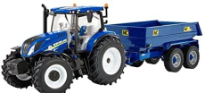 Britský traktor New holland T6.175 s prívesom Nc 2020 1:32 modrý