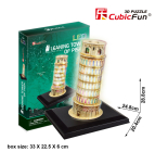 Cubicfun Puzzle 3d z peny Torre Di Pisa Con Luci A Led cm. 20.4x24.8x28.8 - 15 dielikov /