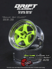 Disky DS Racing Drift Element 5 Spoke, stred FLU Lime, chrómový ráfik a čierne nity, 2 ks