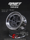 Disky DS Racing Drift Element 6 Spoke, Gunmetal, chrómový ráfik a čierne nity, 2 ks