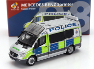 Drobné hračky Mercedes Benz Sprinter Minibus Uk8 Sussex Police 2018 1:76 Strieborná modrá žltá