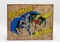 Edicola Príslušenstvo Kovová doska - Batman a Robin 1:1 Hnedá modrá žltá