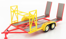 Gmp príslušenstvo Carrello Trasporto Auto 2-assi - Car Transporter Trailer Sheel Oil 1:18 Yellow Red Grey