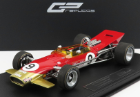 Gp-replika Lotus F1 49b N 9 Víťaz Gp Monako Majster sveta 1968 Graham Hill 1:18 Červená zlatá