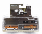 Greenlight Ford usa F-150 Pick-up Ranger Xlt s prívesom Car Transporter 1976 1:64 žltá biela