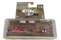 Greenlight GMC K-2500 Pick-up s prívesom Car Transporter 1982 1:64 Červená