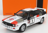 Ixo-models Audi Quattro N 5 Rally 1000 Lakes 1982 S.blomqvist - B.cederberg 1:18 Bielo-sivo-červená