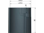 Klima základňa 75 mm 3 stabilizátory čierna