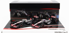 Minichamps Haas F1 Set 2x Fw23 Team Moneygram Haas N 20 Sezóna 2023 Kevin Magnussen + N 27 Sezóna 2023 Nico Hulkenberg 1:43 Biela čierna červená