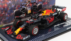 Minichamps Red bull F1 Rb16b Honda Ra620h Team Aston Martin N 33 Víťaz holandského Gp Majster sveta 2021 Max Verstappen 1:43 Matná modrá žltá červená