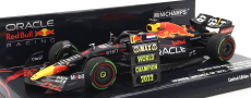 Minichamps Red bull F1 Rb18 Team Oracle Red Bull Racing N 1 World Champion Winner Japan Gp With Pit Board 2022 Max Verstappen 1:43 Matná modrá žltá červená